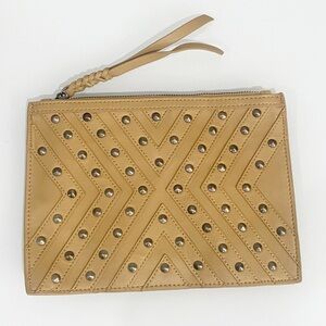 BCBGeneration The Starstruck Clutch Camel Studded Faux Leather